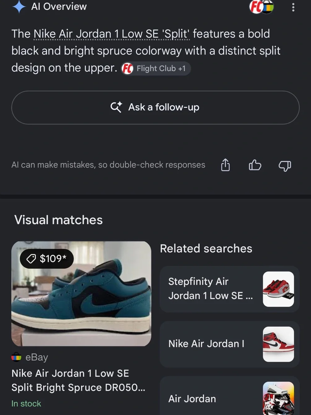 Nike Air Jordan 1 Low SE “Split” Top Sneakers — Black & Teal